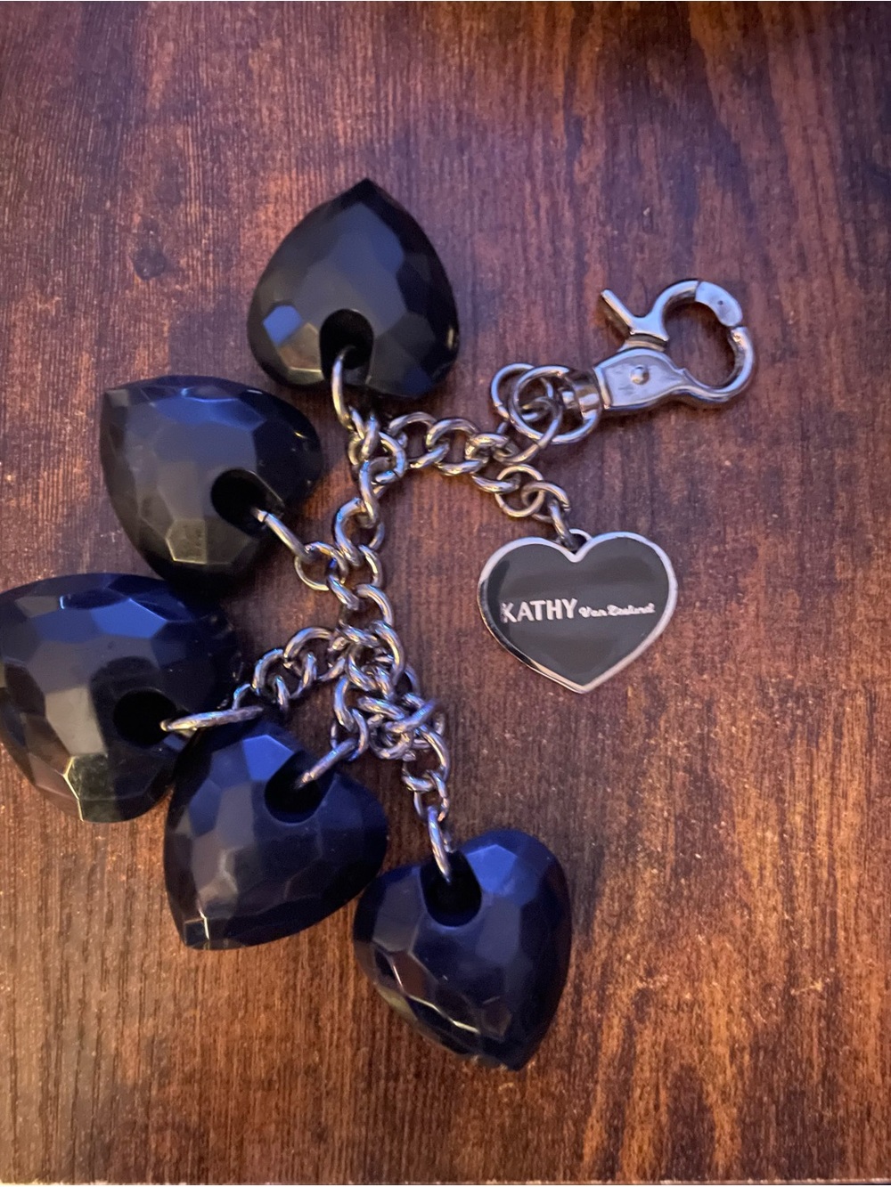 Vintage Y2K Kathy Van Zeeland Black Hearts Purse Charm